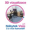3D vizualizace Visio LUX: 3 a více kanceláří, 12 a více prac. míst