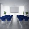 Konferenční židle Design - chromované nohy, modrá