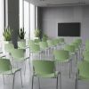 Konferenční židle Design - chromované nohy, zelená
