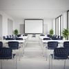 Konferenční židle Troy II - chromované nohy, modrá