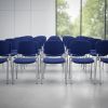Konferenční židle Viva, chromované nohy, modrá