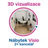 3D vizualizace Visio: 2× kancelář, max. 12 pracovních míst