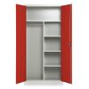 Kovová šatní skříň, 90 x 45 x 185 cm, cylindrický zámek, červená - ral 3000