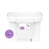 Obdélníkový pedálový koš 45 l, bílý plast/nerez, bílá