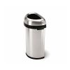 Otevřený půlkulatý koš 60 l, matná ocel, nerez