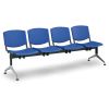 Plastová lavice Design, 4-sedák, červená