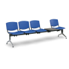 Plastová lavice Design, 4-sedák + stolek, červená