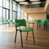 Plastová židle SMART - černé nohy s područkami, zelená