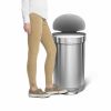 Půlkulatý pedálový koš 45 l, matná ocel, nerez