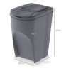 Set košů na tříděný odpad, 3 x 35 l, šedá
