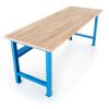 Dílenský stůl Basic s čelní deskou 200 x 80 cm, modrá - ral 5012