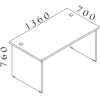 Stůl Visio LUX 136 x 70 cm, dub