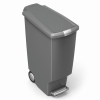 Úzký pedálový koš 40 l, šedý plast, šedá
