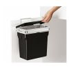 Vestavný koš 10 l, chromovaná ocel/plastové vědro, černá