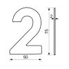 Domovní číslo "2", RN.75L, nerez