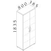 Vysoká skříň Visio LUX 80 x 38,5 x 183,5 cm, ořech