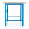 Výškově nastavitelný dílenský stůl Basic s čelní deskou 200 x 80 cm, modrá - ral 5012
