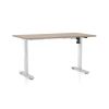 Výškově nastavitelný stůl OfficeTech A, 120 x 80 cm, bílá podnož, dub