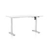 Výškově nastavitelný stůl OfficeTech A, 140 x 80 cm, bílá podnož, bílá