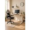 Výškově nastavitelný stůl OfficeTech A, 140 x 80 cm, bílá podnož, dub