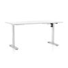 Výškově nastavitelný stůl OfficeTech A, 160 x 80 cm, bílá podnož, bílá
