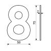 Domovní číslo "8", RN.75L, nerez