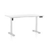 Výškově nastavitelný stůl OfficeTech B, 120 x 80 cm, bílá podnož, bílá