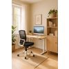 Výškově nastavitelný stůl OfficeTech B, 120 x 80 cm, bílá podnož, dub