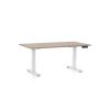 Výškově nastavitelný stůl OfficeTech C, 120 x 80 cm, bílá podnož, dub