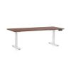 Výškově nastavitelný stůl OfficeTech C, 180 x 80 cm, bílá podnož, ořech