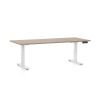 Výškově nastavitelný stůl OfficeTech C, 180 x 80 cm, bílá podnož, dub