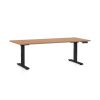 Výškově nastavitelný stůl OfficeTech C, 180 x 80 cm, černá podnož, buk