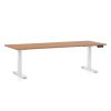 Výškově nastavitelný stůl OfficeTech C, 200 x 80 cm, bílá podnož, buk