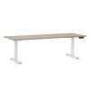 Výškově nastavitelný stůl OfficeTech C, 200 x 80 cm, bílá podnož, dub