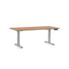 Výškově nastavitelný stůl OfficeTech D, 160 x 80 cm, šedá podnož, buk