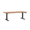 Výškově nastavitelný stůl OfficeTech D, 180 x 80 cm, černá podnož, buk