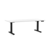 Výškově nastavitelný stůl OfficeTech D, 180 x 80 cm, černá podnož, bílá