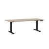 Výškově nastavitelný stůl OfficeTech D, 180 x 80 cm, černá podnož, dub