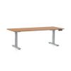 Výškově nastavitelný stůl OfficeTech D, 180 x 80 cm, šedá podnož, buk
