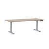 Výškově nastavitelný stůl OfficeTech D, 180 x 80 cm, šedá podnož, dub