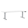 Výškově nastavitelný stůl OfficeTech D, 200 x 80 cm, šedá podnož, bílá