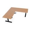 Výškově nastavitelný stůl OfficeTech Angle, 180 x 200 cm, černá podnož, buk
