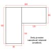 Výškově nastavitelný stůl OfficeTech Angle, 180 x 200 cm, šedá podnož, ořech