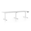 Výškově nastavitelný stůl OfficeTech Long, 240 x 80 cm, bílá podnož, světle šedá