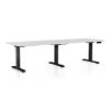 Výškově nastavitelný stůl OfficeTech Long, 240 x 80 cm, černá podnož, světle šedá