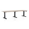 Výškově nastavitelný stůl OfficeTech Long, 240 x 80 cm, černá podnož, dub