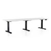 Výškově nastavitelný stůl OfficeTech Long, 240 x 80 cm, černá podnož, bílá