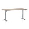 Výškově nastavitelný stůl OfficeTech B, 160 x 80 cm, šedá podnož, dub