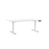 Výškově nastavitelný stůl OfficeTech D, 160 x 80 cm, bílá podnož, bílá