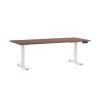 Výškově nastavitelný stůl OfficeTech D, 180 x 80 cm, bílá podnož, ořech